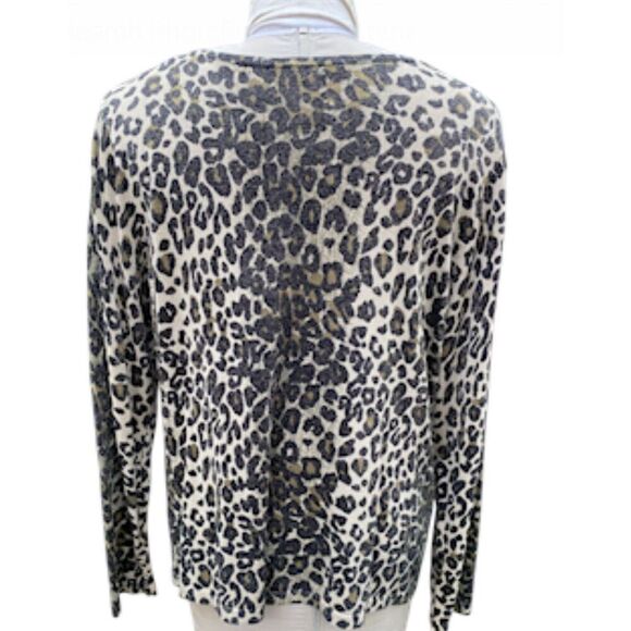NYGARD Collection Leopard Sweater Metallic Knit Pullover Sz. 0X - Picture 6 of 9